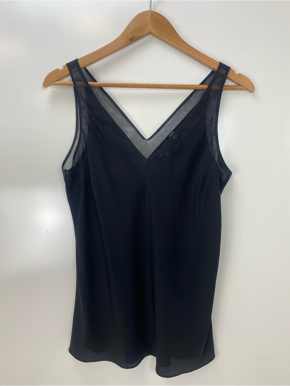 Ted Baker Black Mesh-Trim Sleeveless Top